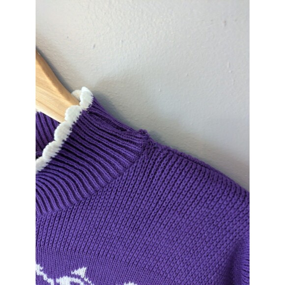 Cottagecore Sweater 90s Vintage Cats Kittens knit jumper, cute whimiscal, spunky - Picture 6 of 7